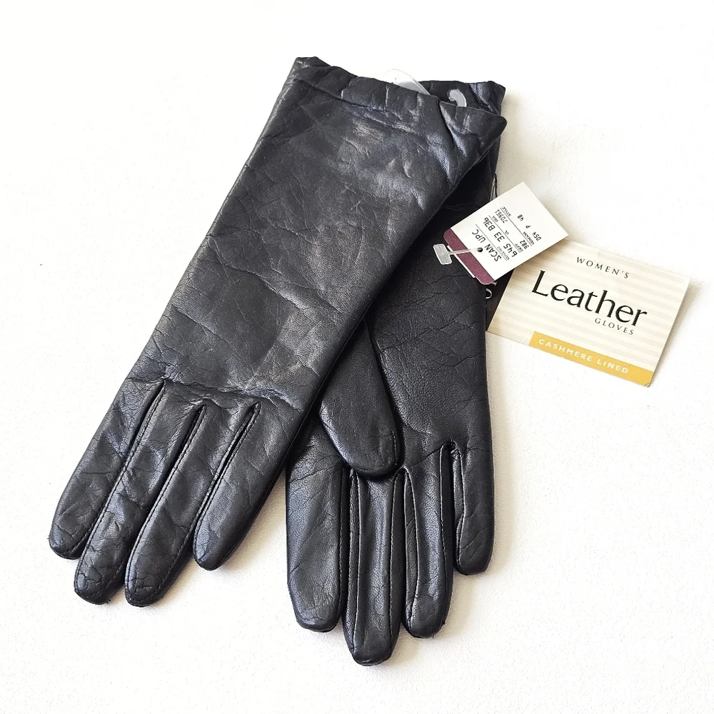 Vintage '95Isotoner Real Leather Gloves Women Cashmere Lined Soft Lambskin *Read